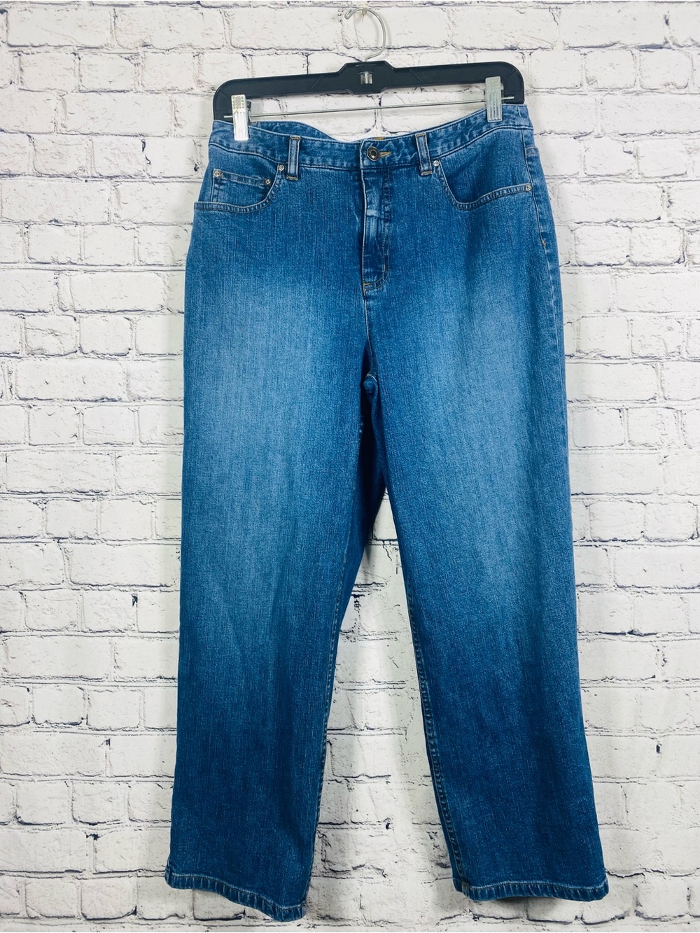 Talbots Stretch Jeans Womens Size 10 Blue Mid Rise Straight Leg Denim Pants